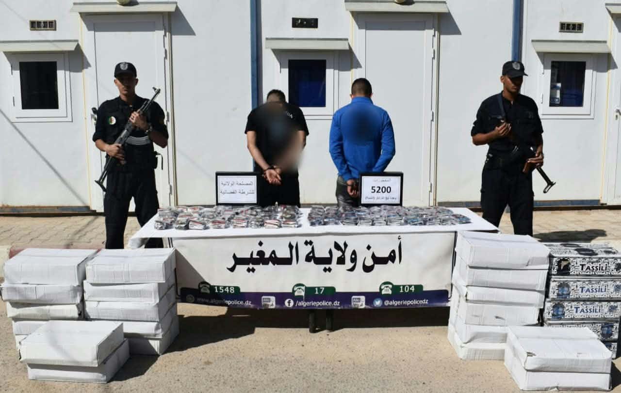 شرطة المغير تحجز 5200 كيس شمة وتفكك شبكة لتهريب عتاد الإعلام الآلي
